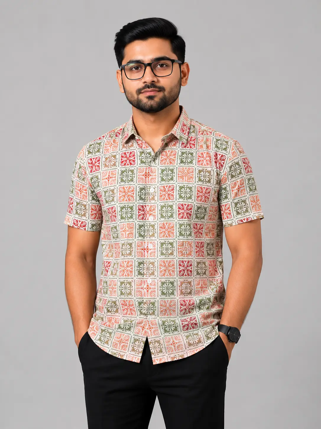 Men’s Slub Cotton Casual Shirt - Image 2